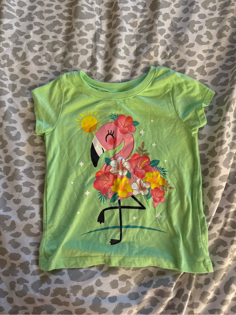 The Children’s Place Girls' Green Flamingo Floral Tee